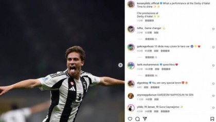 替补双响！伊尔迪兹社媒：多么精彩的表现，在意大利国家德比闪耀