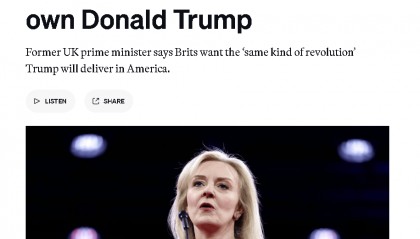 美媒：英国任期最短首相特拉斯，成了特朗普“迷妹”