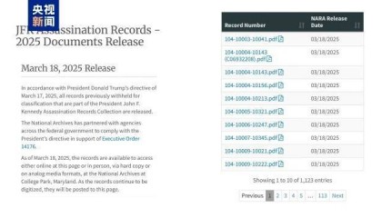 美国国家档案馆公布肯尼迪遇刺案记录
