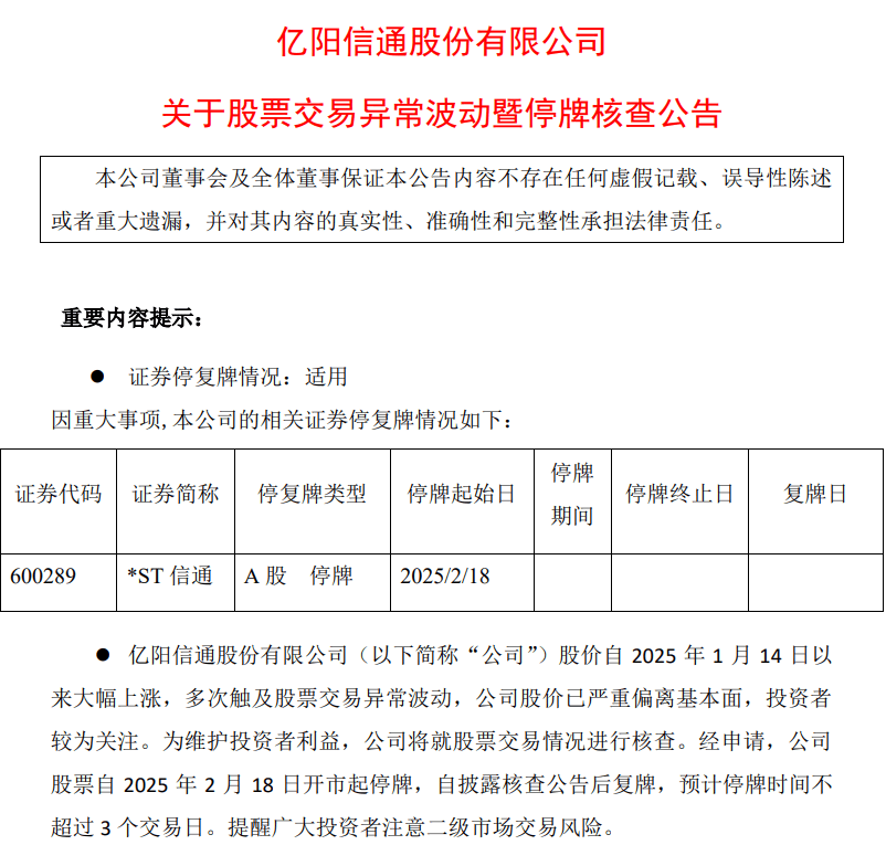 19天18板妖股,今起停牌核查!